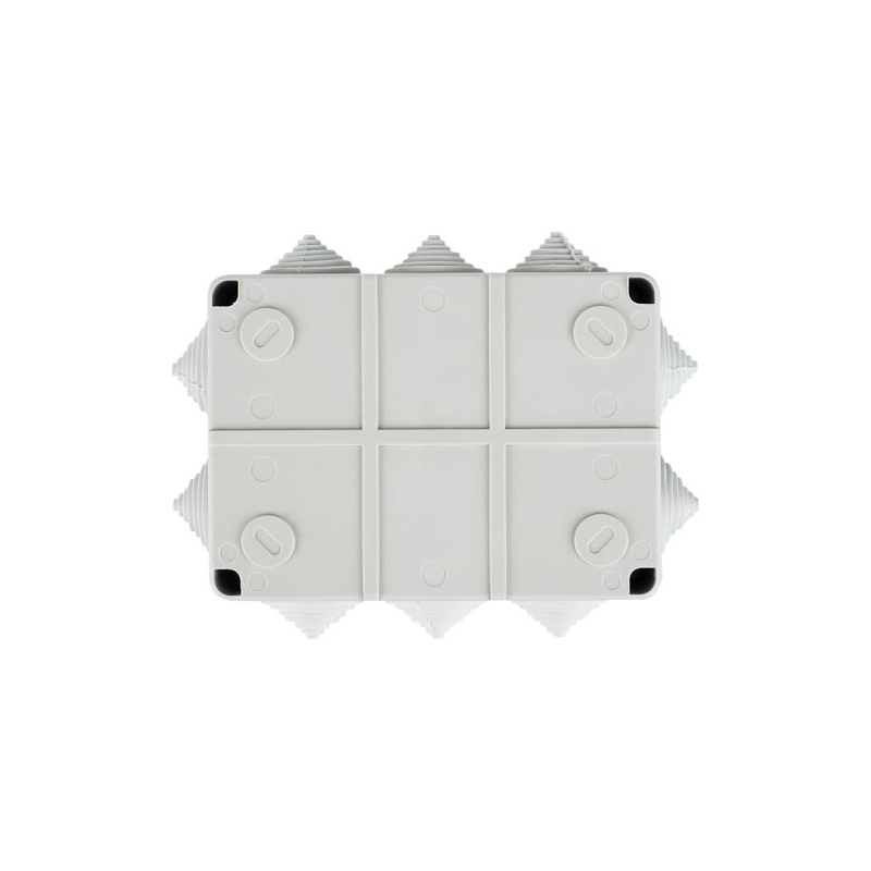 Коробка распаячная КМ41242 для открытой проводки безгалогенная (HF) 150х110х70мм IP55 10 гермовводов серая IEK