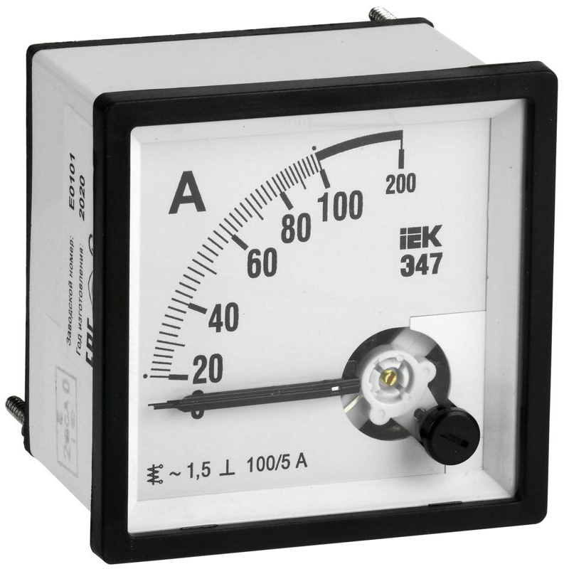 Амперметр аналоговый Э47 100/5А класс точности 1,5 96х96мм IEK