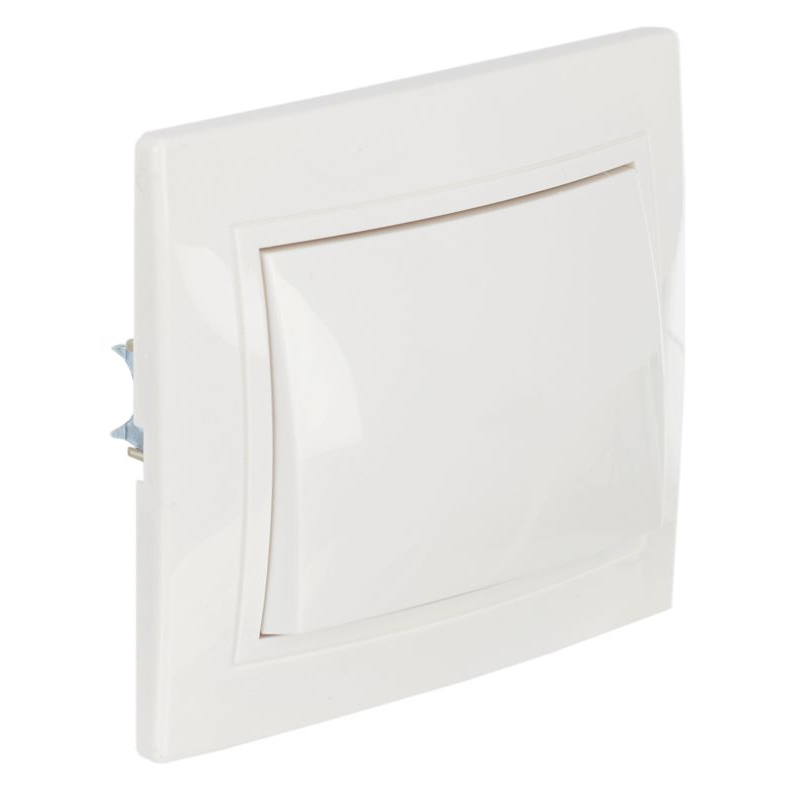 KVARTA Выключатель 1-клавишный 10А ВС10-1-0-КБ белый GENERICA