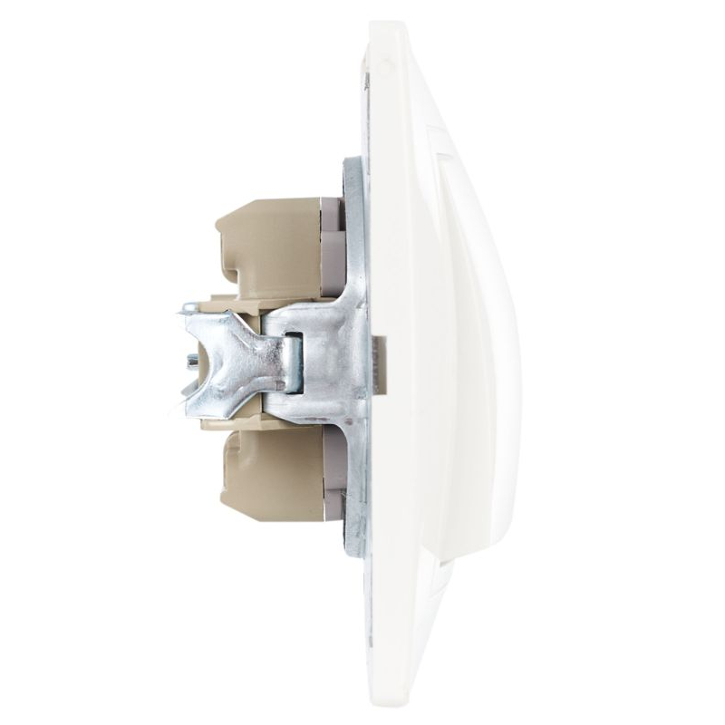 KVARTA Выключатель 1-клавишный 10А ВС10-1-0-КБ белый GENERICA