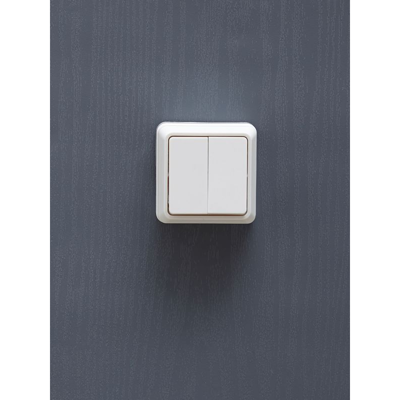 OKTAVA Выключатель 2-клавишный для открытой установки 10А ВС20-2-0-ОБ белый GENERICA