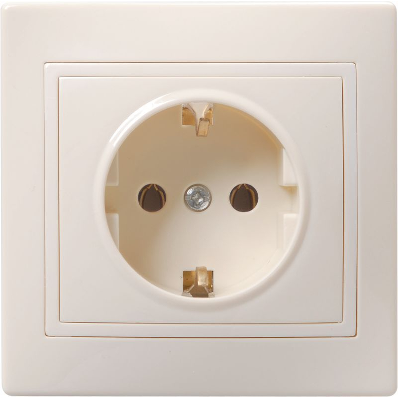 KVARTA Розетка 1-местная с заземлением без защитных шторок 16А РС10-3-ККм кремовый GENERICA