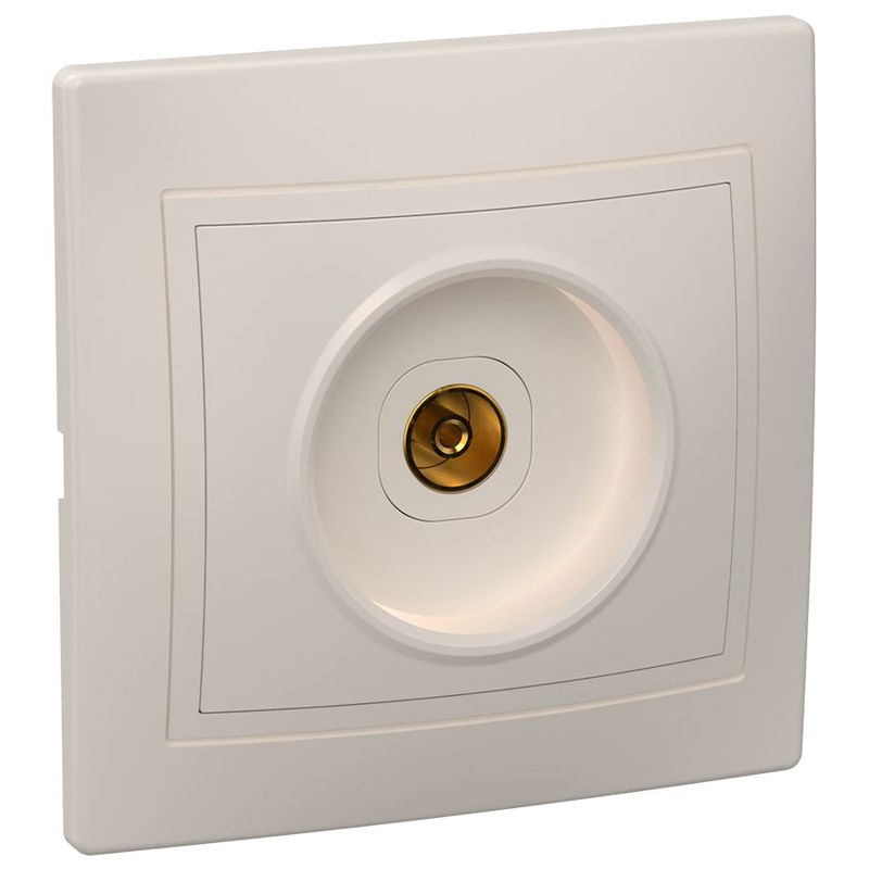 KVARTA Розетка 1-местная TV РТВ10-ККм кремовый GENERICA