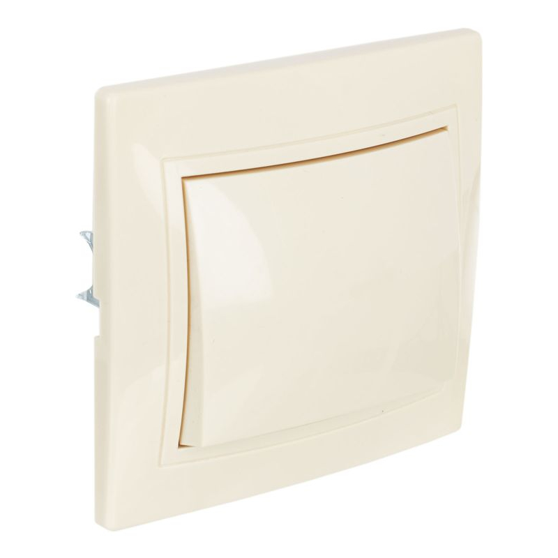 KVARTA Выключатель 1-клавишный 10А ВС10-1-0-ККм кремовый GENERICA