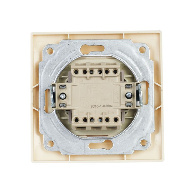 KVARTA Выключатель 1-клавишный 10А ВС10-1-0-ККм кремовый GENERICA