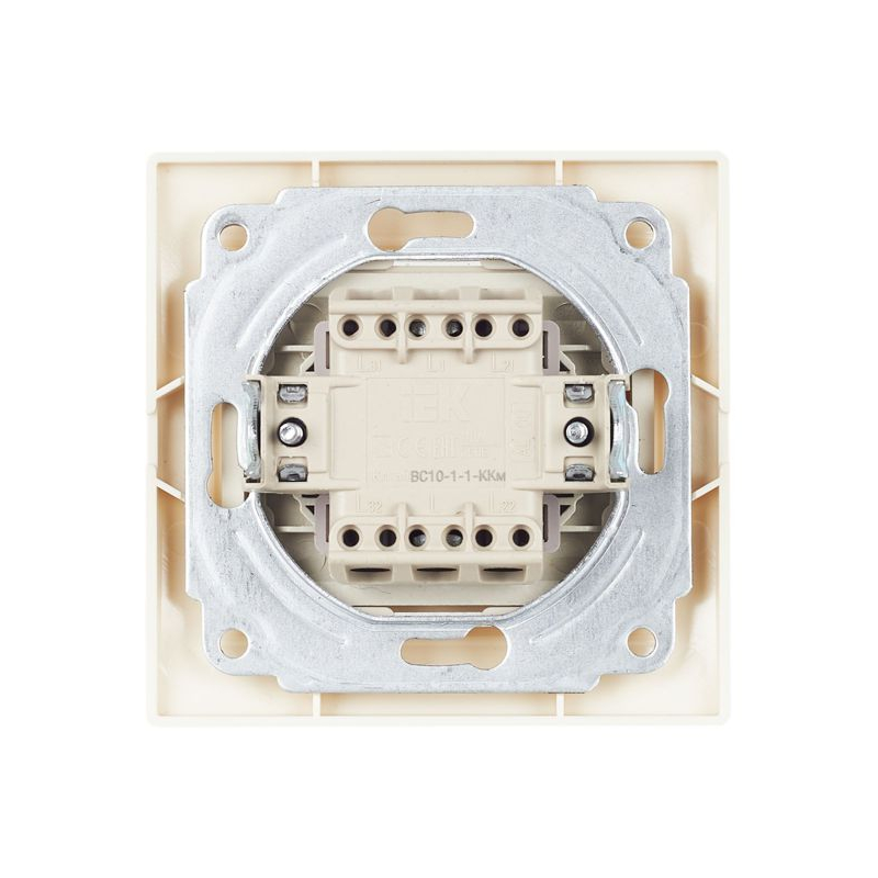 KVARTA Выключатель 1-клавишный с индикацией 10А ВС10-1-1-ККм кремовый GENERICA