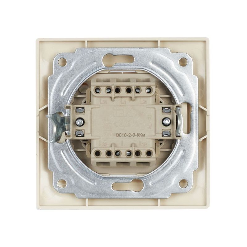 KVARTA Выключатель 2-клавишный 10А ВС10-2-0-ККм кремовый GENERICA