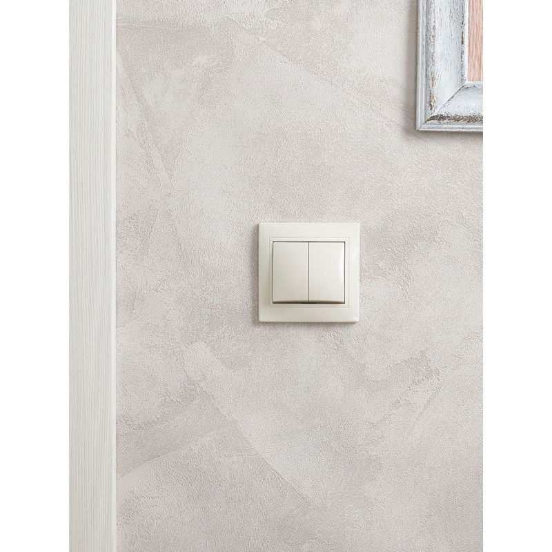 KVARTA Выключатель 2-клавишный 10А ВС10-2-0-ККм кремовый GENERICA