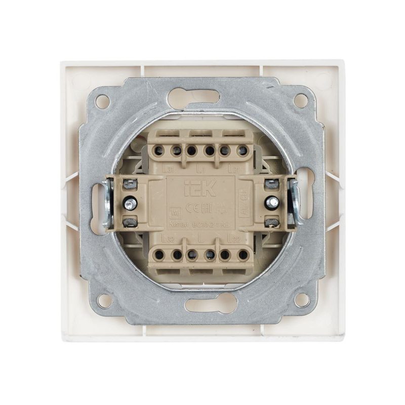 KVARTA Выключатель 2-клавишный с индикацией 10А ВС10-2-1-КБ белый GENERICA