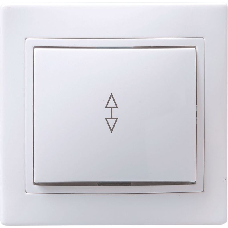 KVARTA Выключатель 1-клавишный проходной 10А ВСп10-1-0-КБ белый GENERICA