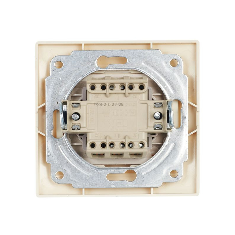 KVARTA Выключатель 1-клавишный прох 10А ВСп10-1-0-ККм кремовый GENERICA