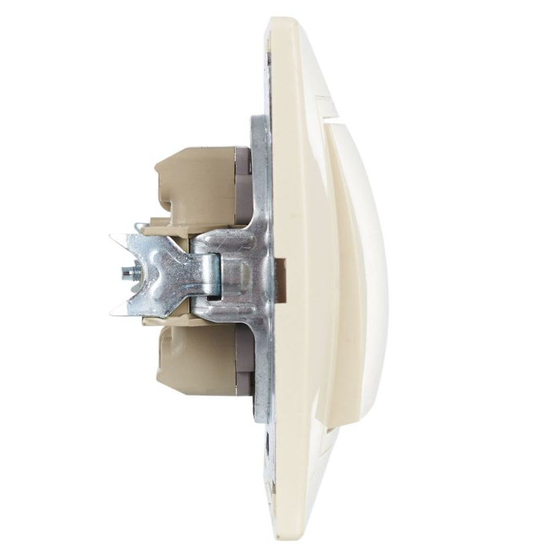 KVARTA Выключатель 1-клавишный прох 10А ВСп10-1-0-ККм кремовый GENERICA