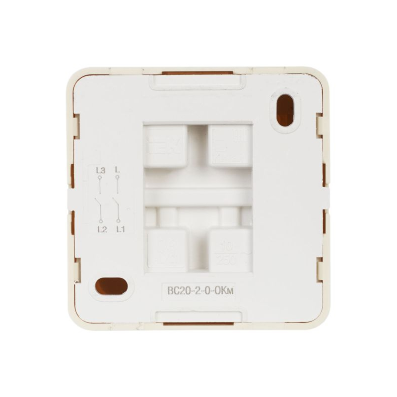 OKTAVA Выключатель 2-клавишный для открытой установки 10А ВС20-2-0-ОКм кремовый GENERICA