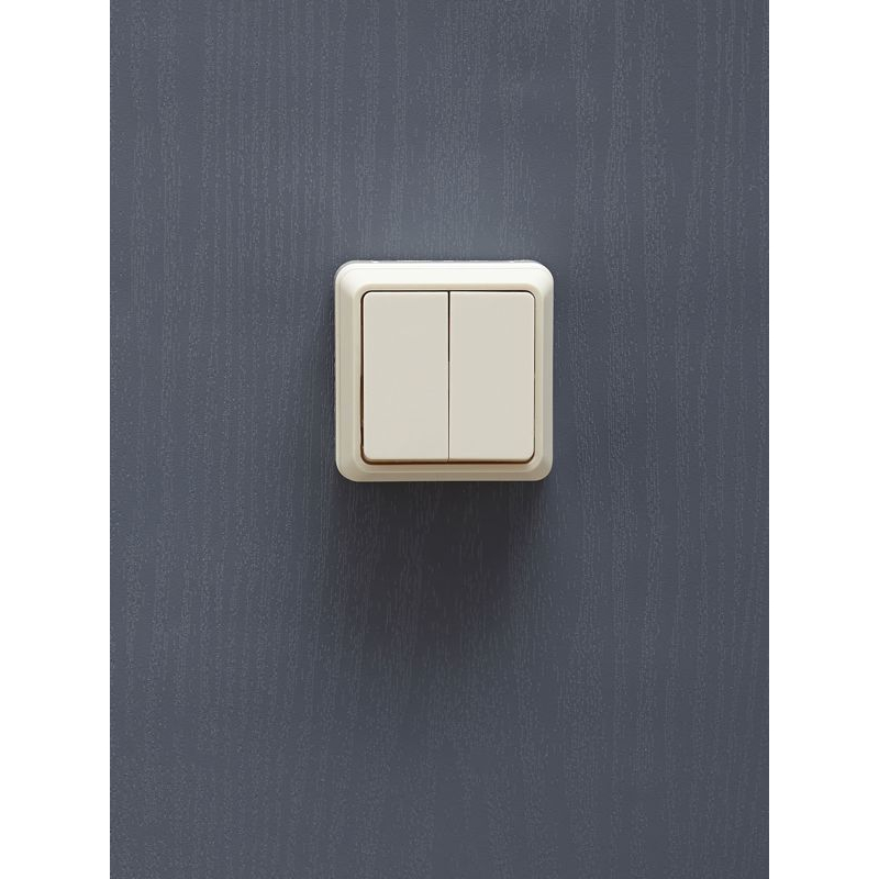 OKTAVA Выключатель 2-клавишный для открытой установки 10А ВС20-2-0-ОКм кремовый GENERICA