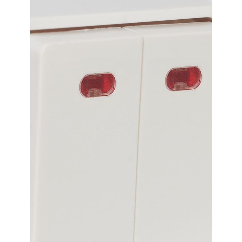 OKTAVA Выключатель 2-клавишный с индикацией для открытой установки 10А ВС20-2-1-ОБ белый GENERICA