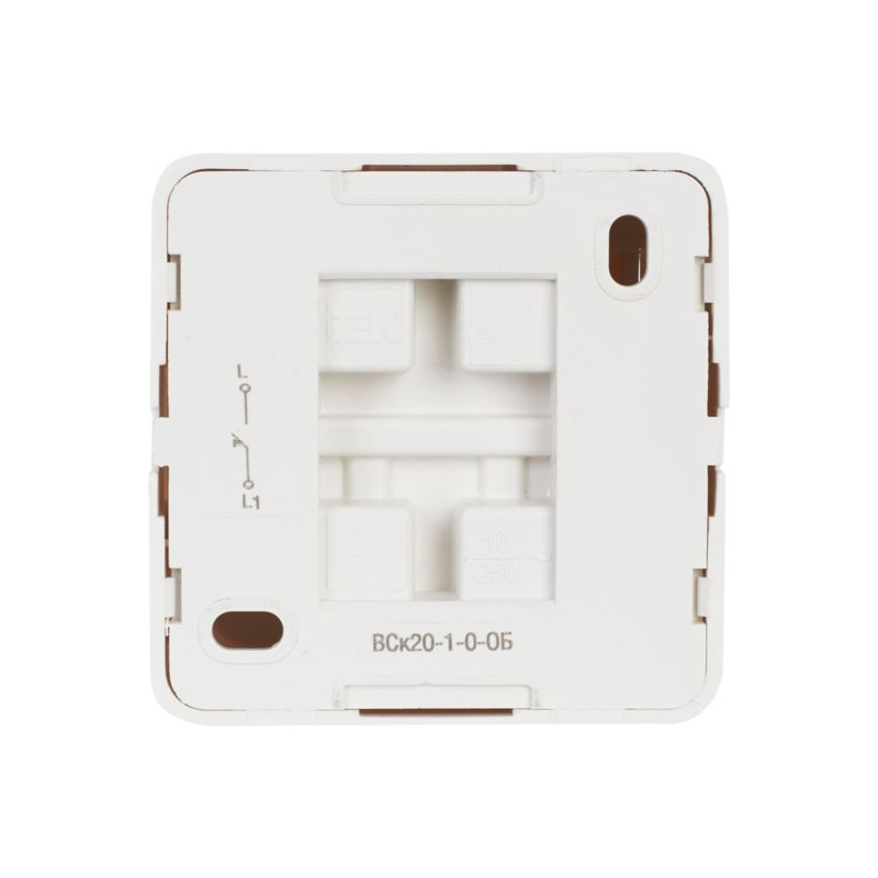 OKTAVA Выключатель 1-клавишный кнопочный для открытой установки 10А ВСк20-1-0-ОБ белый GENERICA