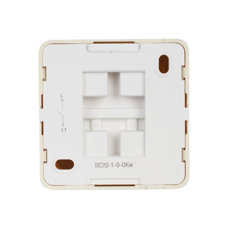 OKTAVA Выключатель 1-клавишный для открытой установки 10А ВС20-1-0-ОКм кремовый GENERICA