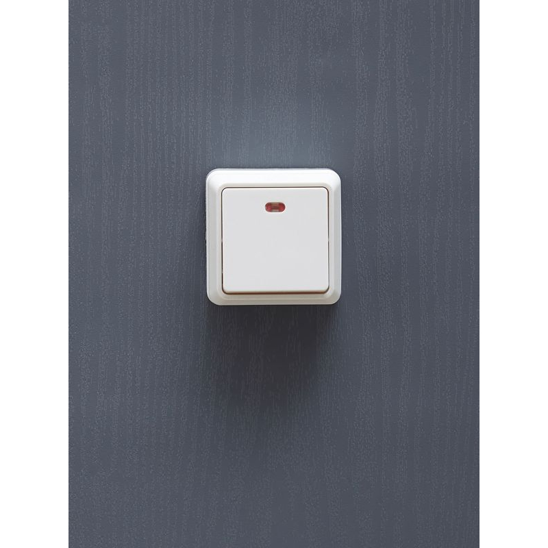 OKTAVA Выключатель 1-клавишный с индикацией для открытой установки 10А ВС20-1-1-ОБ белый GENERICA