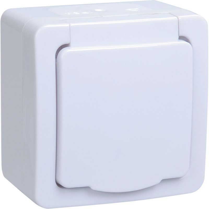 Розетка 1-местная для открытой установки РСб20-3-ГПБб с заземляющим контактом IP54 ГЕРМЕС PLUS (цвет крышки:белый) IEK Розетка 1-местная для открытой установки РСб20-3-ГПБб с заземляющим контактом IP54 ГЕРМЕС PLUS (цвет крышки:белый) IEK