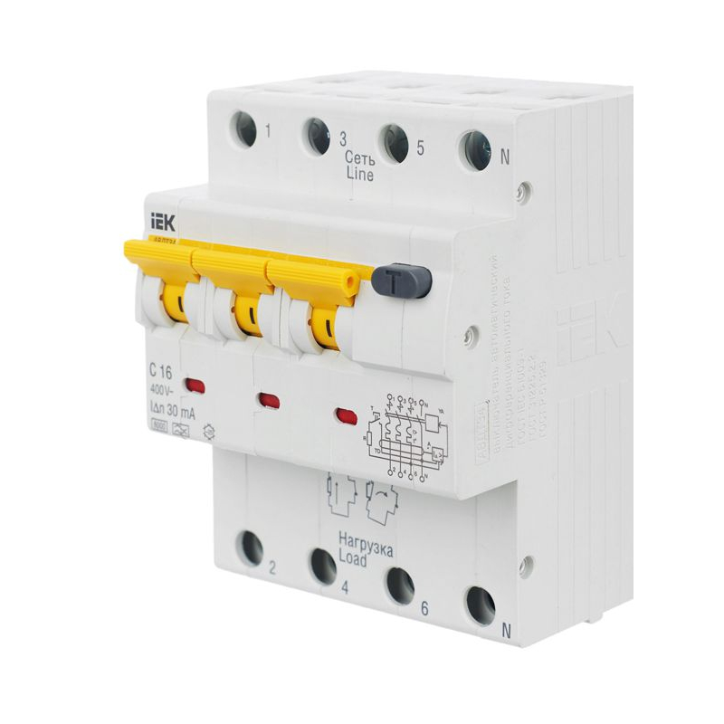 KARAT Автоматический выключатель дифференциального тока АВДТ 34 C16 30мА тип A IEK