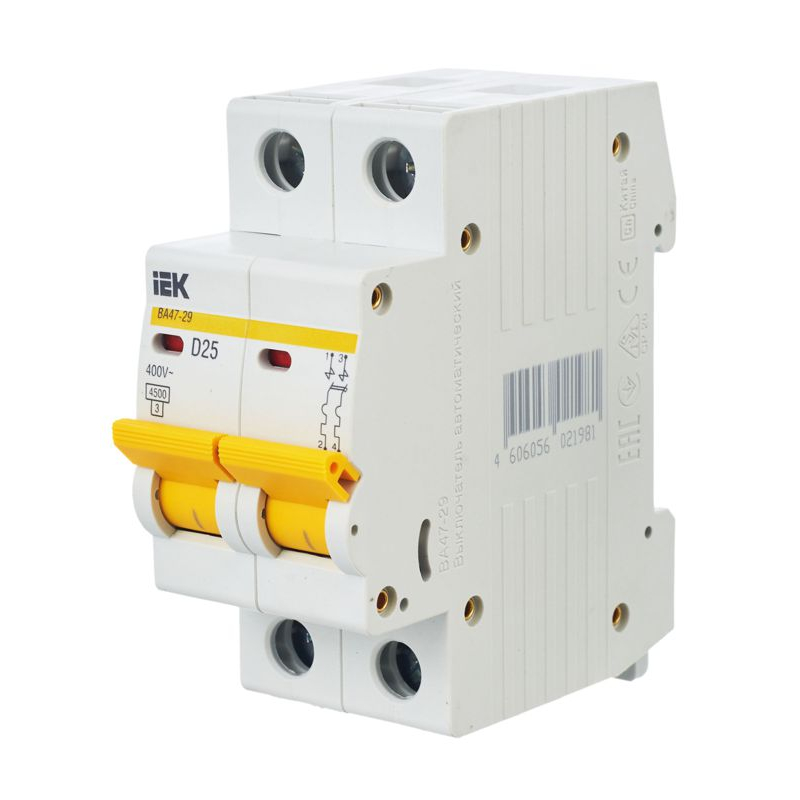 KARAT Автоматический выключатель ВА47-29 2P D 25А 4,5кА IEK