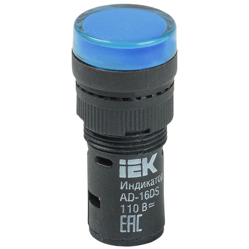 Лампа AD16DS(LED)матрица d=16мм синий 12В AC/DC IEK