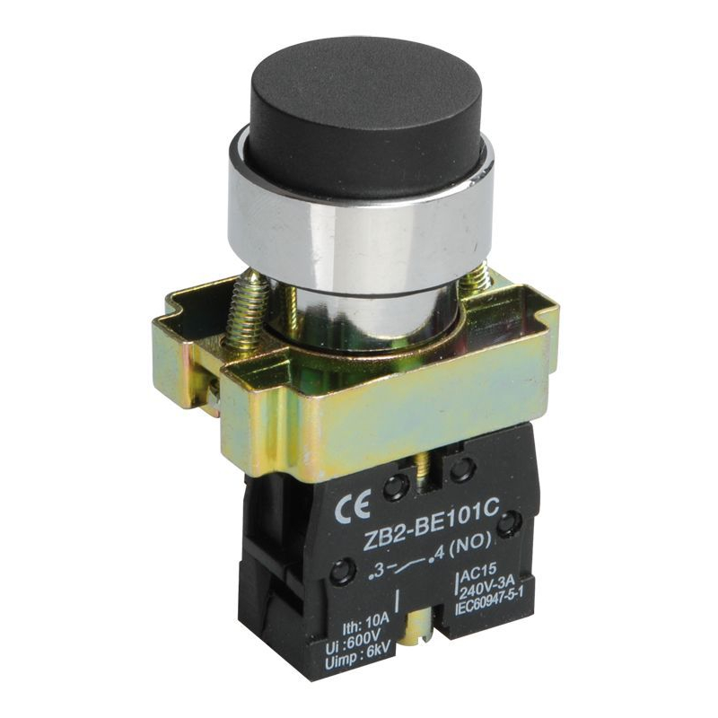 Кнопка управления LAY5-BL21 без подсветки черная 1NO IEK Кнопка управления LAY5-BL21 без подсветки черная 1NO IEK