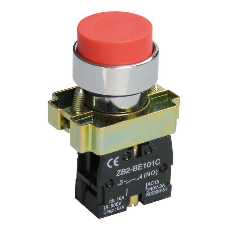 Кнопка управления LAY5-BL41 без подсветки красная 1NO IEK