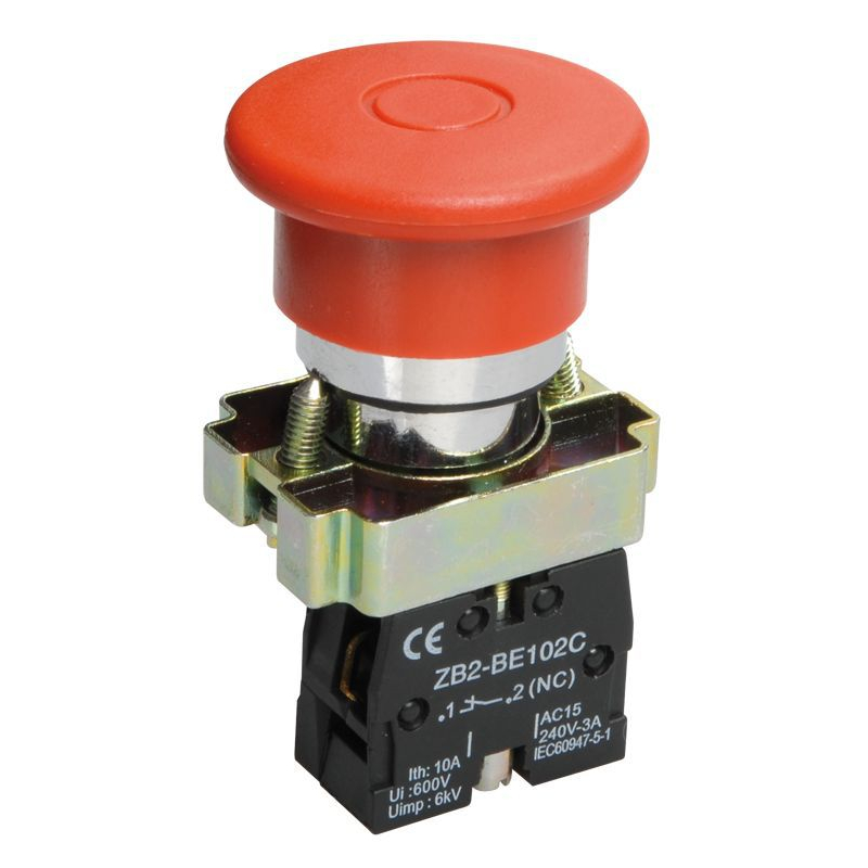 Кнопка управления LAY5-BT42 Грибок аварийная с фиксацией 1NC IEK