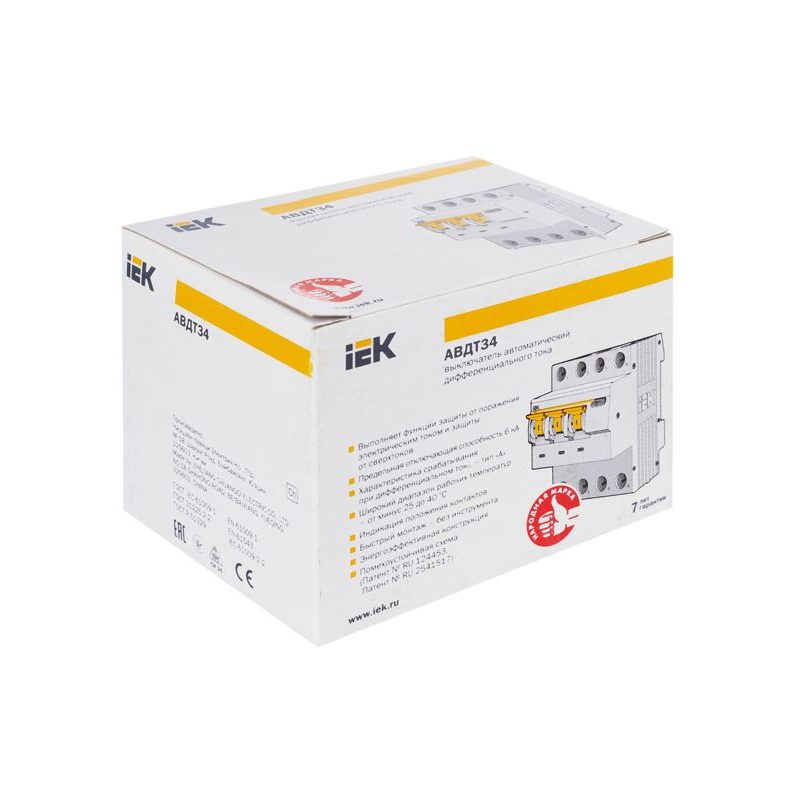 KARAT Автоматический выключатель дифференциального тока АВДТ 34 C25 30мА тип A IEK