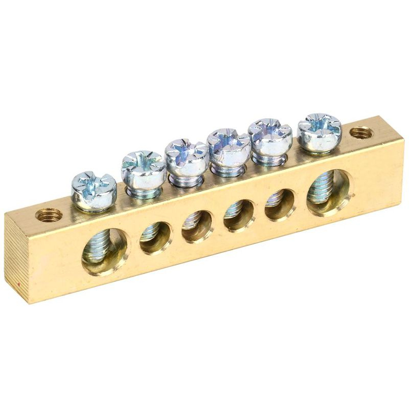 Шина PEN земля-ноль 8х12мм 6/2 (6групп/крепеж по краям) IEK