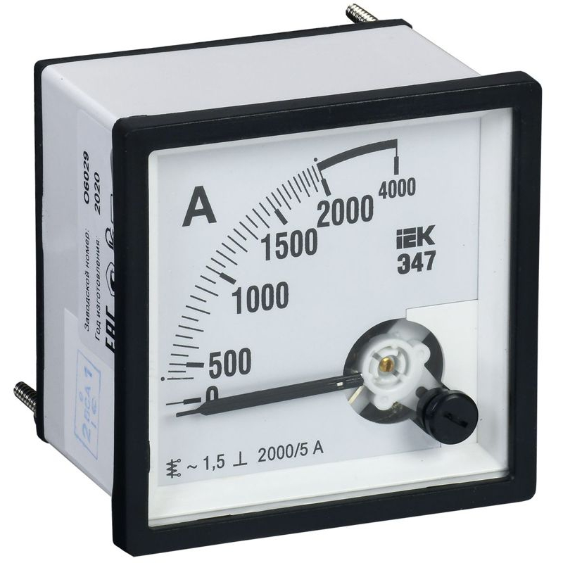 Амперметр аналоговый Э47 2000/5А класс точности 1,5 96х96мм IEK