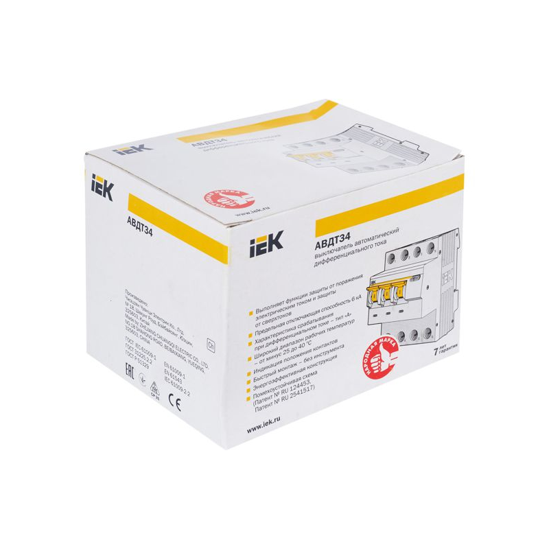 KARAT Автоматический выключатель дифференциального тока АВДТ 34 C32 30мА тип A IEK