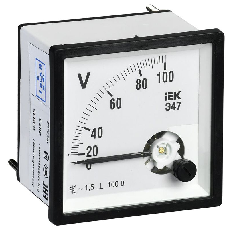 Вольтметр аналоговый Э47 100В класс точности 1,5 96х96мм IEK