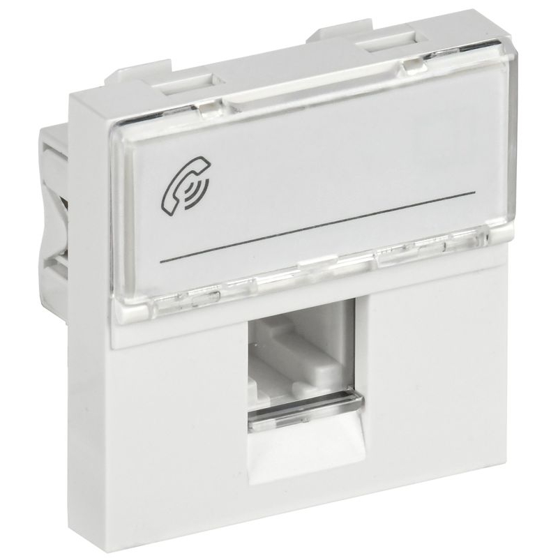 Розетка телефонная РКФ-20-00-П RJ-11 кат.3 (на 2 модуля) ПРАЙМЕР белая IEK