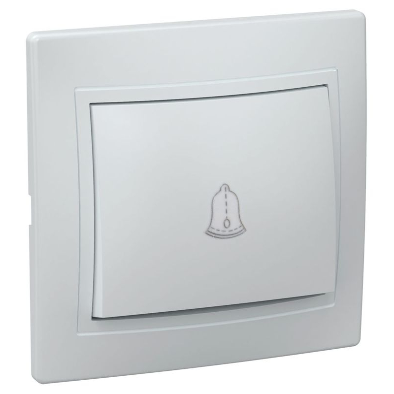 KVARTA Выключатель 1-клавишный кнопочный 10А ВСк10-1-0-КБ белый GENERICA