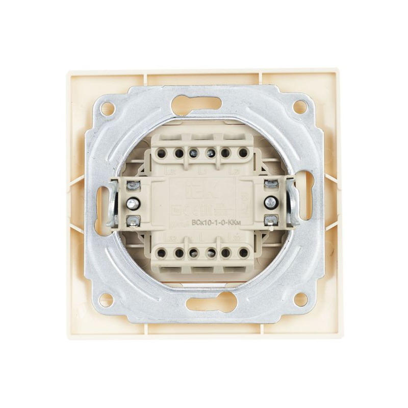 KVARTA Выключатель 1-клавишный кнопочный 10А ВСк10-1-0-ККм кремовый GENERICA
