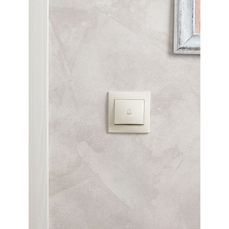 KVARTA Выключатель 1-клавишный кнопочный 10А ВСк10-1-0-ККм кремовый GENERICA