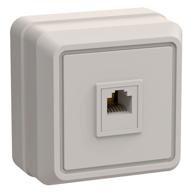 OKTAVA Розетка 1-местная телефонная RJ11 для открытой установки РТ20-ОКм кремовый GENERICA