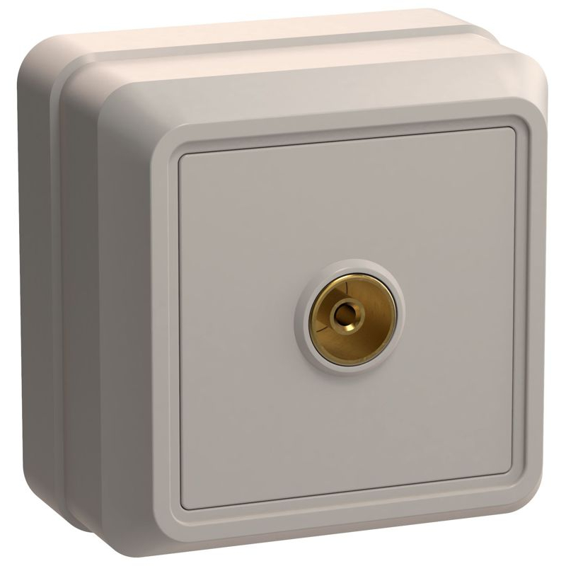 OKTAVA Розетка 1-местная TV для открытой установки РТВ20-ОКм кремовый GENERICA