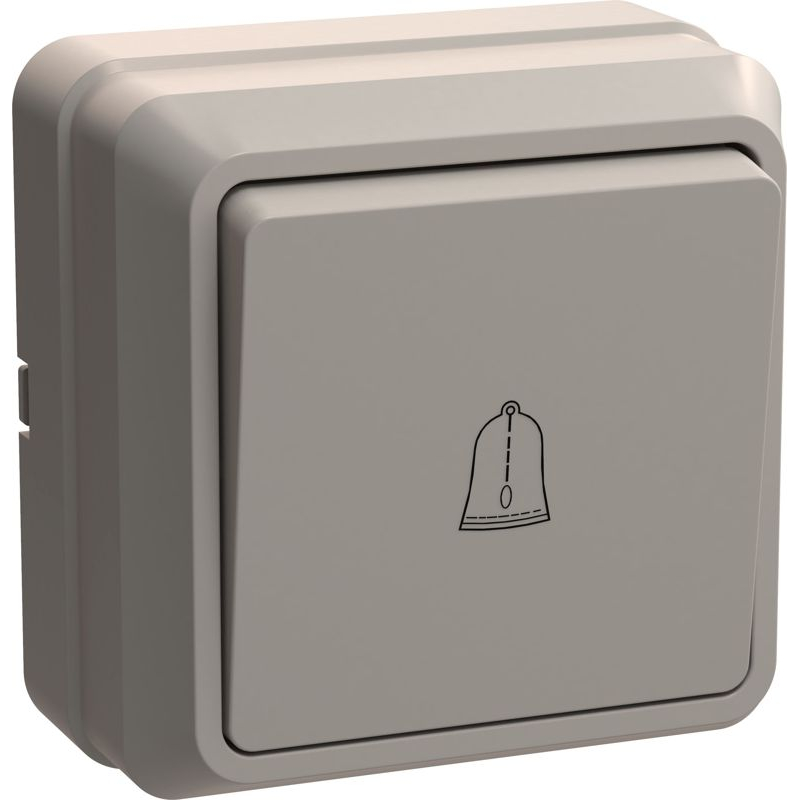 OKTAVA Выключатель 1-клавишный кнопочный для открытой установки 10А ВСк20-1-0-ОКм кремовый GENERICA