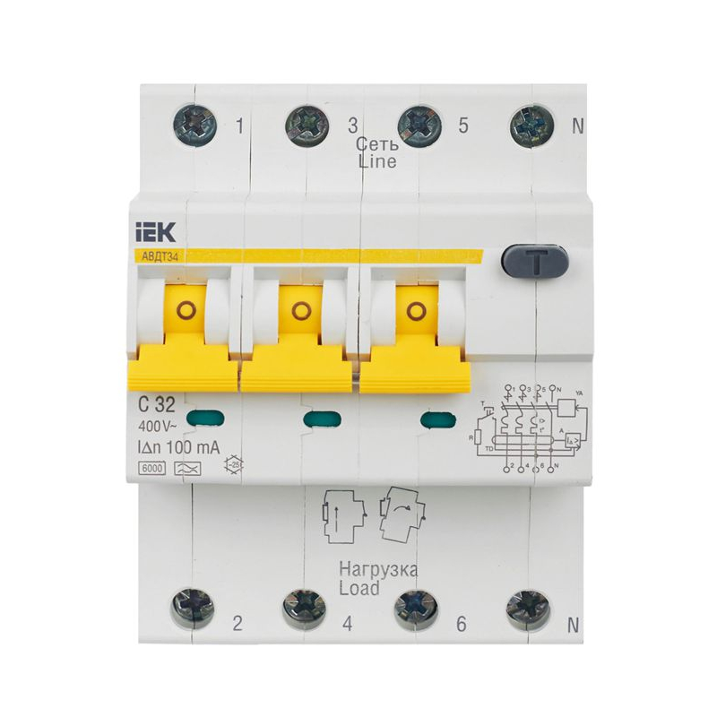 KARAT Автоматический выключатель дифференциального тока АВДТ 34 C32 100мА тип A IEK