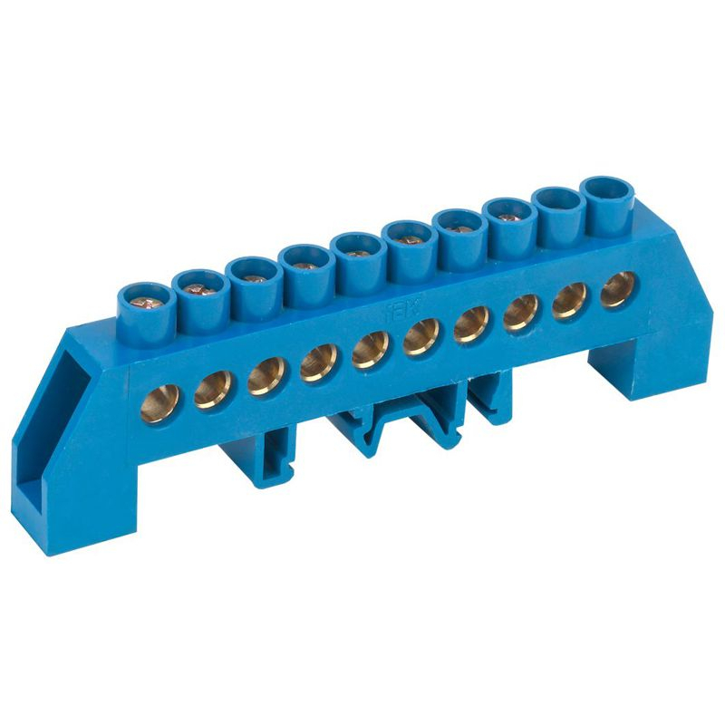 Шина N ноль в комбинированном DIN-изоляторе типа Стойка ШНИ-8х12-10-КС-С IEK