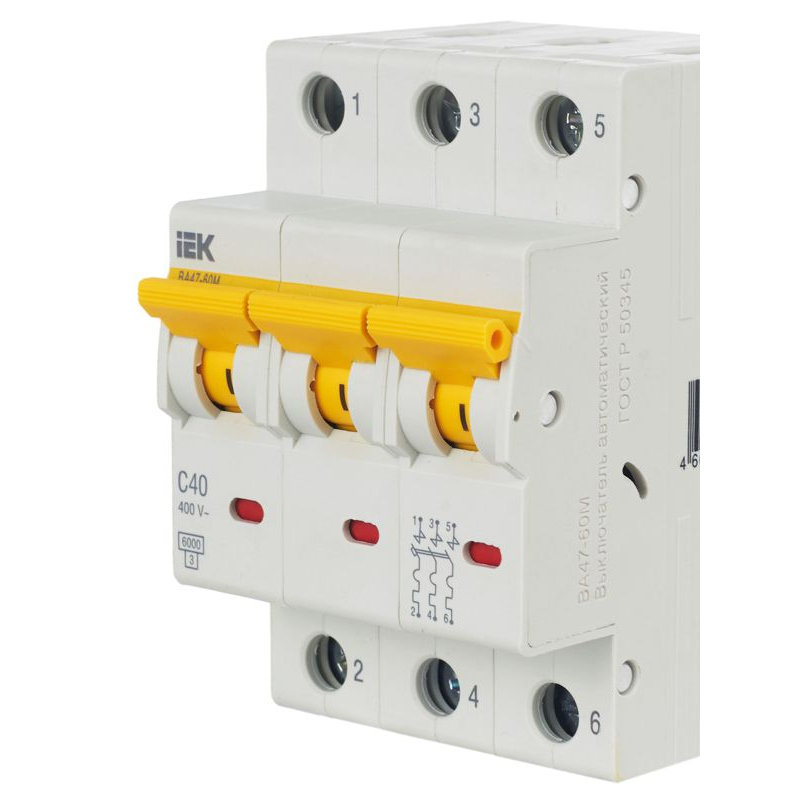KARAT Автоматический выключатель ВА47-60M 3P C 40А 6кА IEK