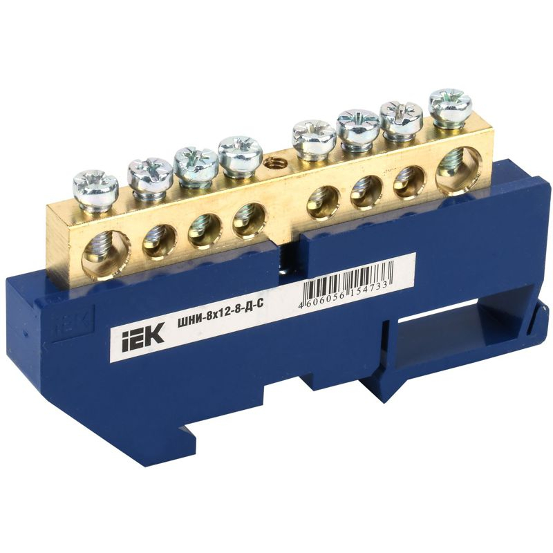 Шина N ноль на DIN-изол ШНИ-8х12-8-Д-С IEK