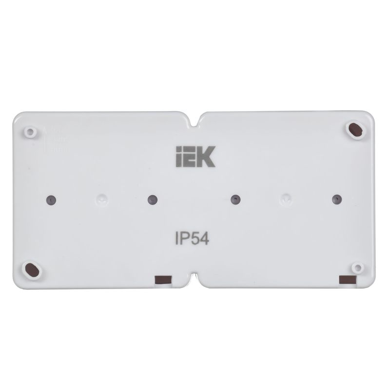 Блок горизонтальный для открытой установки БГб-22-31-ГПБд (Выключатель 1-клавишный + розетка 1-местная с заземляющим контактом) IP54 ГЕРМЕС PLUS (белый/дымчатый) IEK