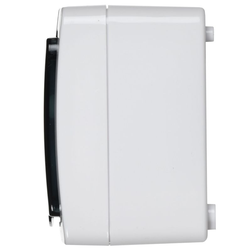 Блок горизонтальный для открытой установки БГб-22-31-ГПБд (Выключатель 1-клавишный + розетка 1-местная с заземляющим контактом) IP54 ГЕРМЕС PLUS (белый/дымчатый) IEK