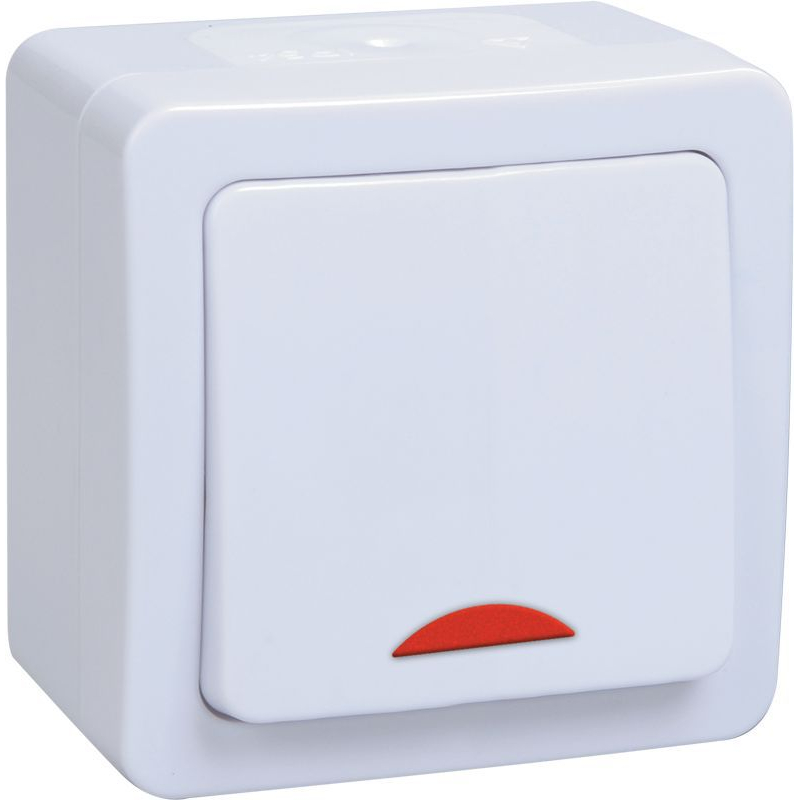 Выключатель 1-клавишный для открытой установки с индикацией ВС20-1-1-ГПБ IP54 ГЕРМЕС PLUS (цвет клавиши: белый) IEK Выключатель 1-клавишный для открытой установки с индикацией ВС20-1-1-ГПБ IP54 ГЕРМЕС PLUS (цвет клавиши: белый) IEK