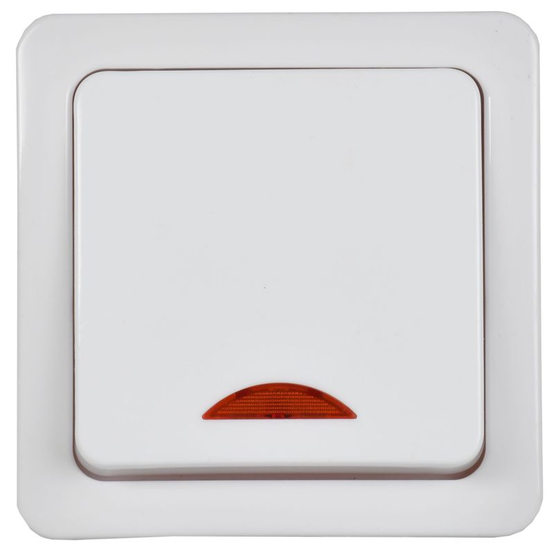 Выключатель 1-клавишный для открытой установки с индикацией ВС20-1-1-ГПБ IP54 ГЕРМЕС PLUS (цвет клавиши: белый) IEK