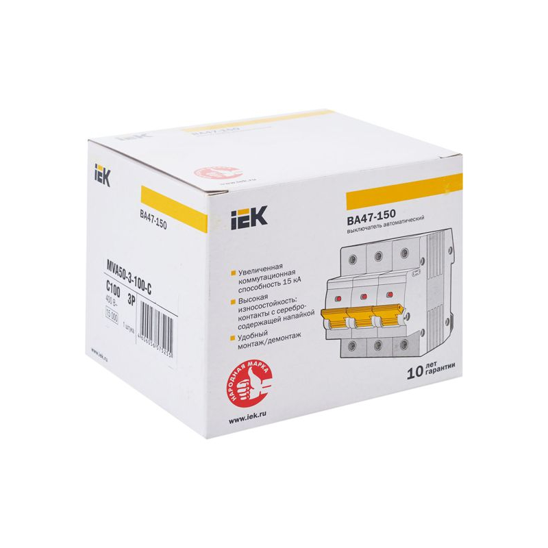 KARAT Автоматический выключатель ВА47-150 3P C 100А 15кА IEK